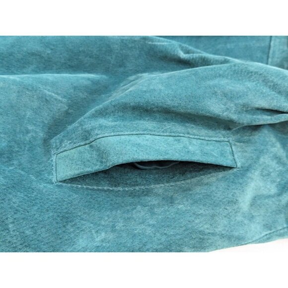 Paris Sport Club Womens Suede Turquoise Bomber Jacket Vtg Size Large Leaf Motif - Picture 10 of 16